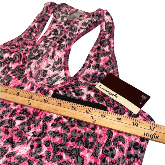 Pink & Black Leopard Print Racerback Tank Top With Zipper Accent By Loveappella - Picture 6 of 7